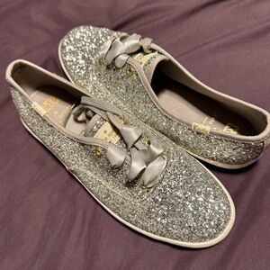 Ked’s x Kate Spade Glitter Silver Women's Sneakers 7.5